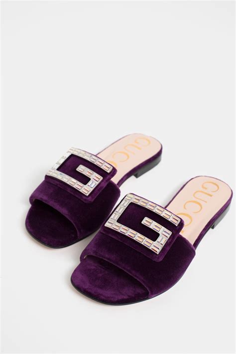 gucci velvet slide|fluffy Gucci slides.